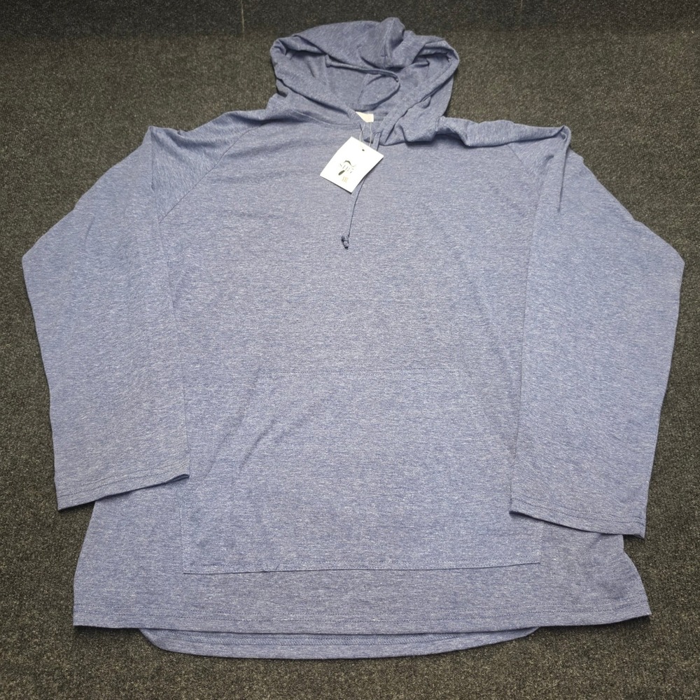Sir 7 Studio Mens XXL Blue Heathered Lightweight Pullover Hoodie NWT